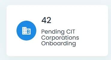 Pending CIT Corporations Onboarding Tile